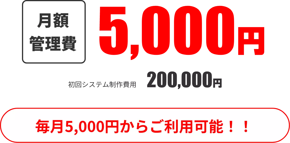 毎月5,000円からご利用可能！！