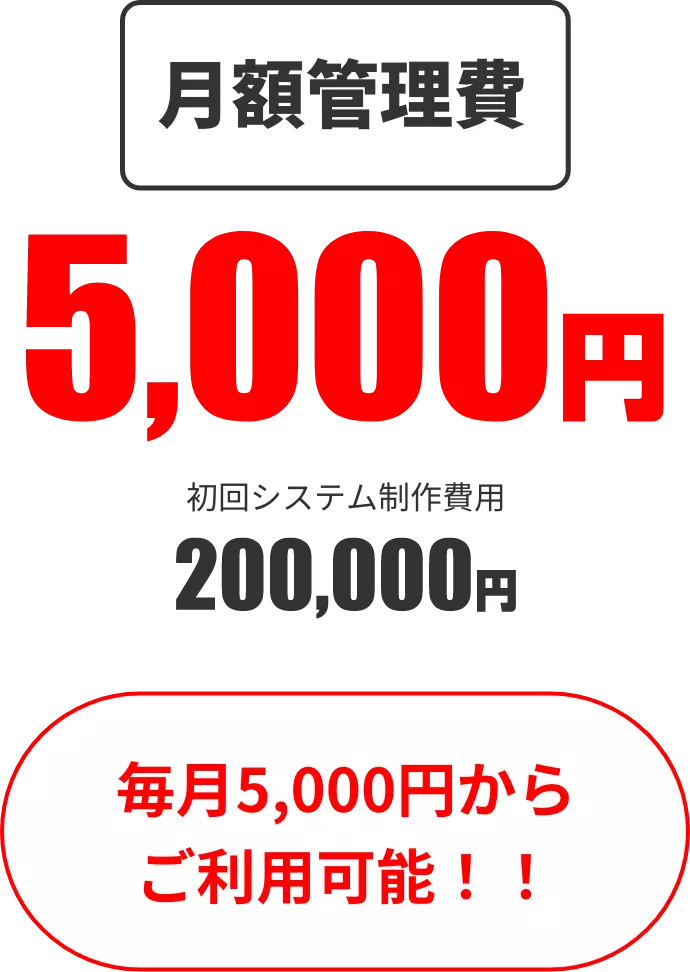 毎月5,000円からご利用可能！！